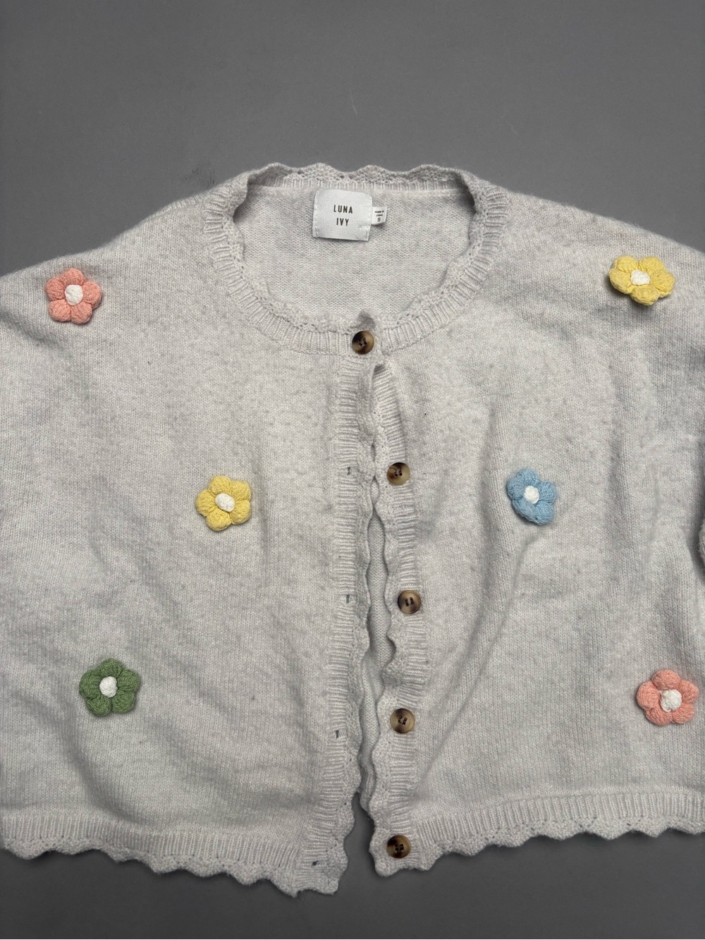 Luna Ivy 3D Flowers Cardigan Cottagecore Style